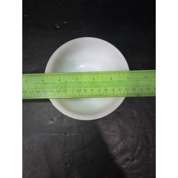 Glasbake Milk Glass Casserole Dish, Green Floral Ovenware, Vintage Glass Bowl - Picture 8 of 9